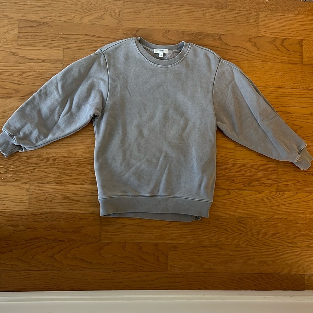 Agolde Thora 3/4 sleeve crewneck sweatshirt in zinc - Size Small